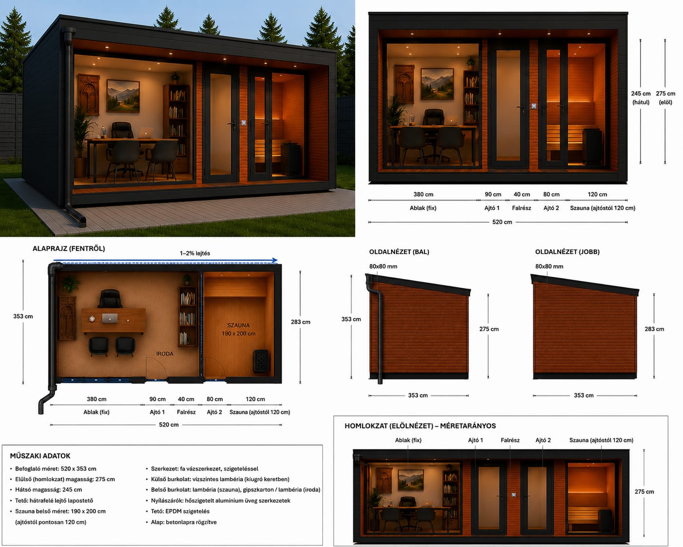 Technical drawing and floor plan of a Base 18 configuration