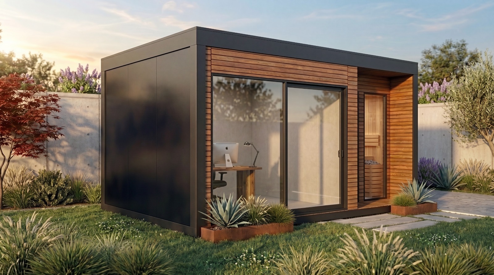 Garden room used as a business space, visualisation