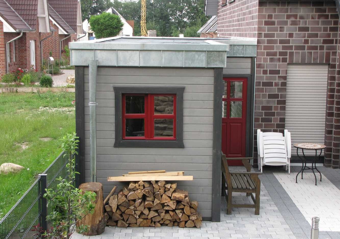 Painted timber garden building